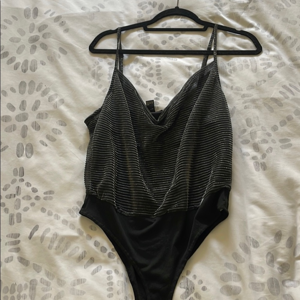 Black/silver body suit